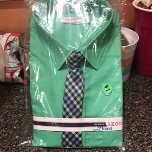 Boys dress shirt with clip on tie size 20